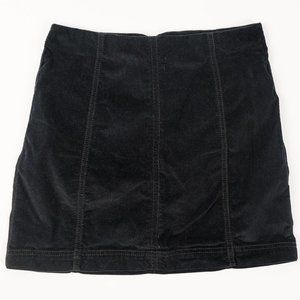 Free People Black Corduroy Mini Skirt